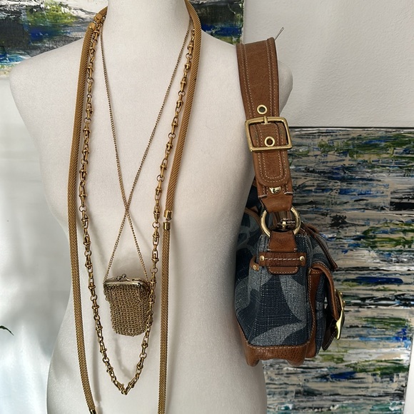 Vintage Coach Denim and Leather Bagette - Picture 2 of 15